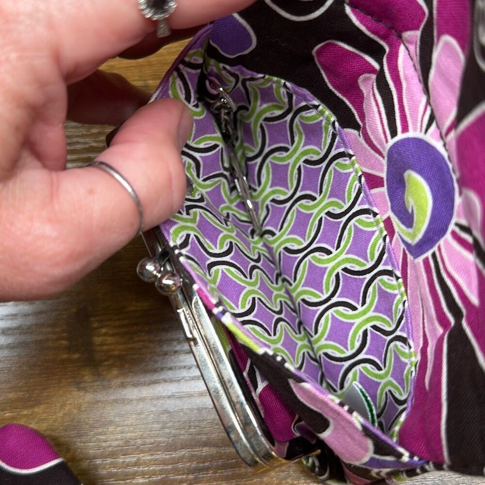 Vera Bradley Purple Punch‎ Compact Taxi Wallet and Matching Coin Purse - Picture 8 of 9